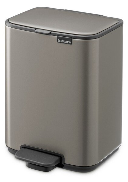 Cestino per la spazzatura grigio in acciaio con pedale 4 l Bo – Brabantia