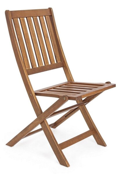 Set 2 Sedie Pieghevoli da Giardino 47,5x60x92 cm in Legno Mali Natural