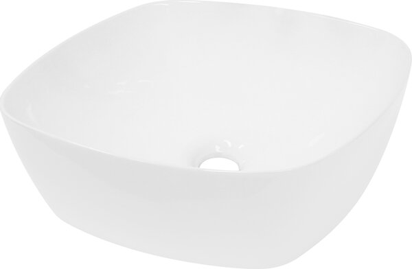 LuxeBath Lavabo Lavabo da appoggio, rotondo, Ø 40,5x14 cm, bianco, Vetroceramica