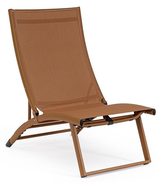 Set 2 Poltrone da Giardino 53x166,5x90 cm in Alluminio Taylor Pecan