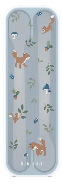 Set di cucchiai da bambini azzurro in plastica 2 pz Forest Friends by Little Dutch – Mepal