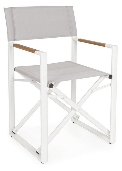 Set 2 Sedie Pieghevoli da Regista 51x54x86 cm in Alluminio Lagun Bianca