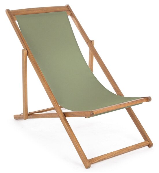 Set 4 Sedie Sdraio Reclinabile Pieghevole 60x106x88 cm in Legno Relax Noemi Muschio