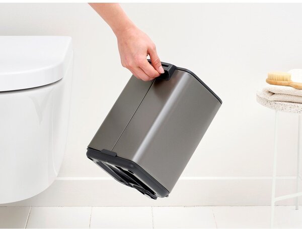 Cestino per la spazzatura grigio in acciaio con pedale 4 l Bo – Brabantia