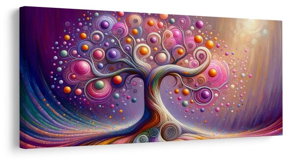 Quadro su tela – Albero della vita colorato in vortice