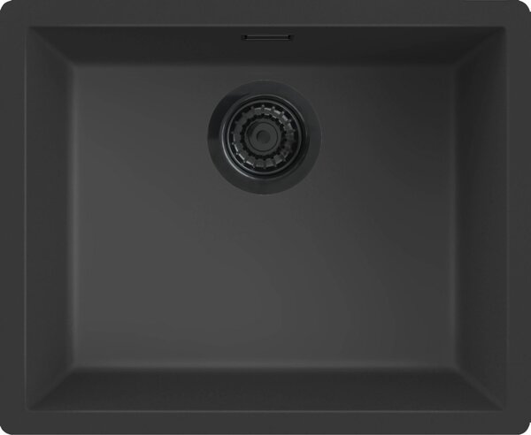 REGINOX R40263 Lavello in granito "Regi Granite" modello MESSINA 50, colore nero, adatto a mobili da 60 cm / con bordo a filo