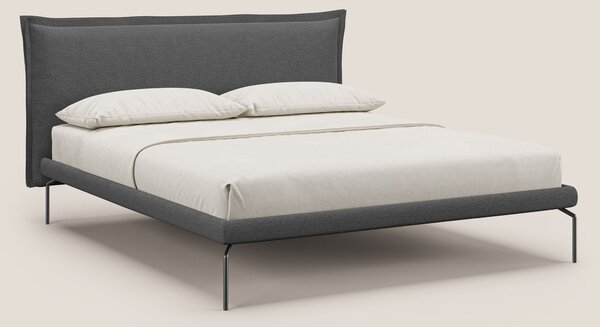Eric letto imbottito design minimal in morbido tessuto impermeabile T1
