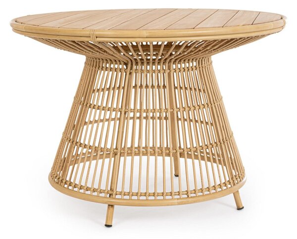 Tavolo da Giardino Ø110x75 cm in Alluminio Adelma Natural