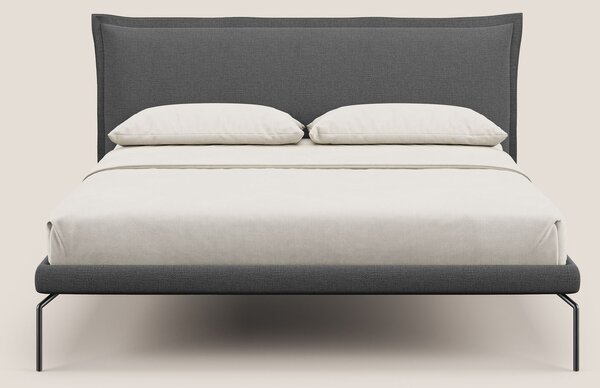 Eric letto imbottito design minimal in morbido tessuto impermeabile T1