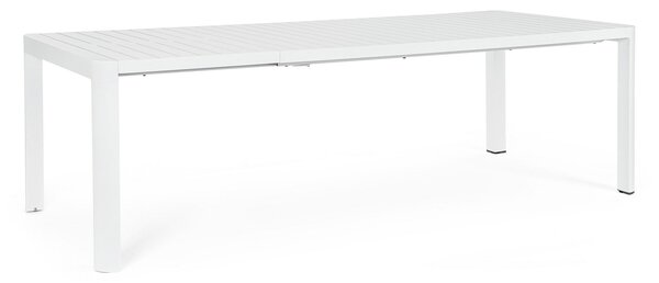 Tavolo Allungabile da Giardino 100x180/240x77.5 cm in Alluminio Kiplin Bianco