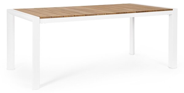 Tavolo da Giardino 180x90x75 cm in Alluminio Cameron Bianco