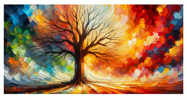 Quadro su tela – Albero della vita dei sogni colorato