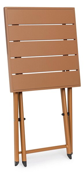 Tavolino da Salotto 44x43x36 cm in Alluminio Taylor Pecan