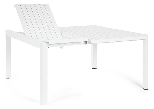 Tavolo Allungabile da Giardino 149x97/149x77.5 cm in Alluminio Kiplin Bianco