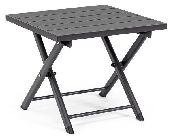Tavolino da Salotto 44x43x36 cm in Alluminio Taylor Grigio Scuro