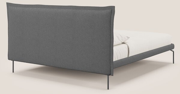 Eric letto imbottito design minimal in morbido tessuto impermeabile T1