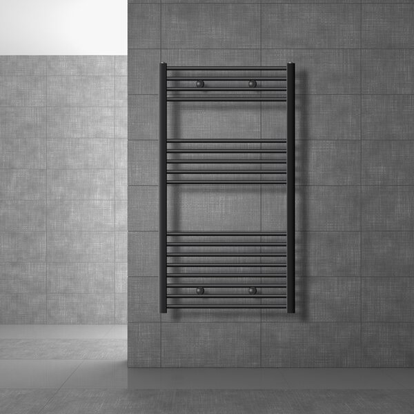 LuxeBath radiatore bagno Sahara - 750 x 1200 mm - antracite - diritto con attacco laterale - radiatore scaldasalviette asciugamani, senza elemento riscaldante