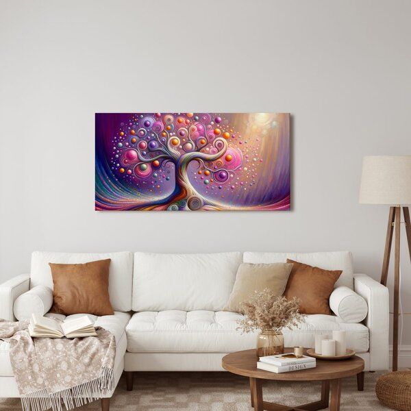 Quadro su tela – Albero della vita colorato in vortice