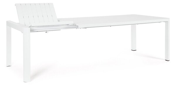 Tavolo Allungabile da Giardino 100x180/240x77.5 cm in Alluminio Kiplin Bianco