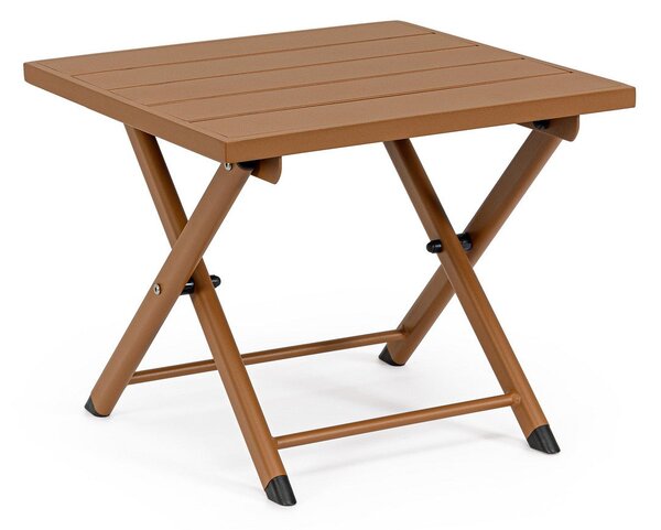 Tavolino da Salotto 44x43x36 cm in Alluminio Taylor Pecan