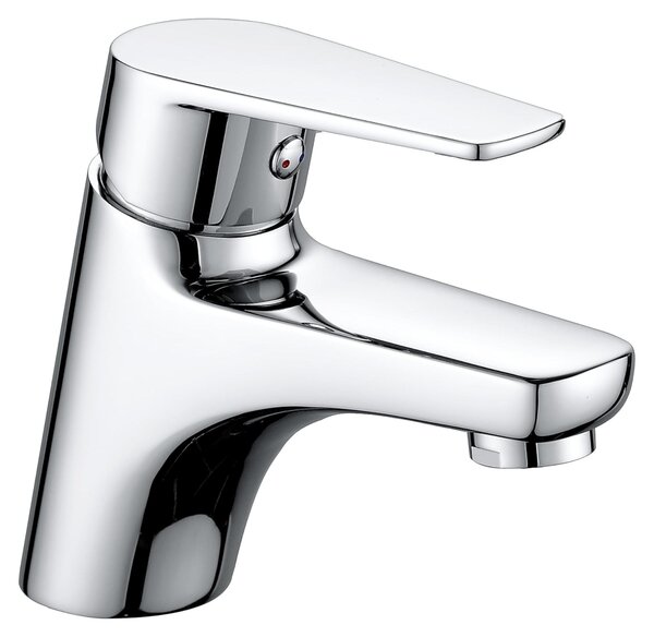 Miscelatore monocomando per bagno, in ottone, finitura cromata