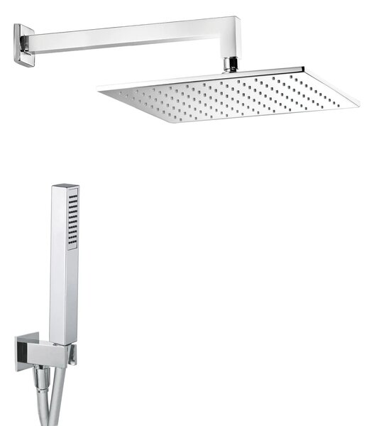 Kit Soffione Doccia Quadrato 20x20 cm in Ottone Estro Quadro 20