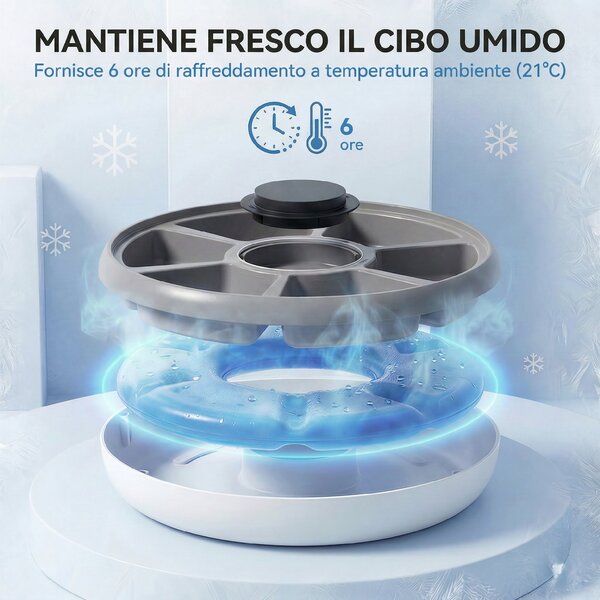 PawHut Distributore Automatico Cibo Gatti e Cani con Timer e Display LED, 1-6 Pasti al Giorno, per Cibo Secco e Umido | Aosom Italy