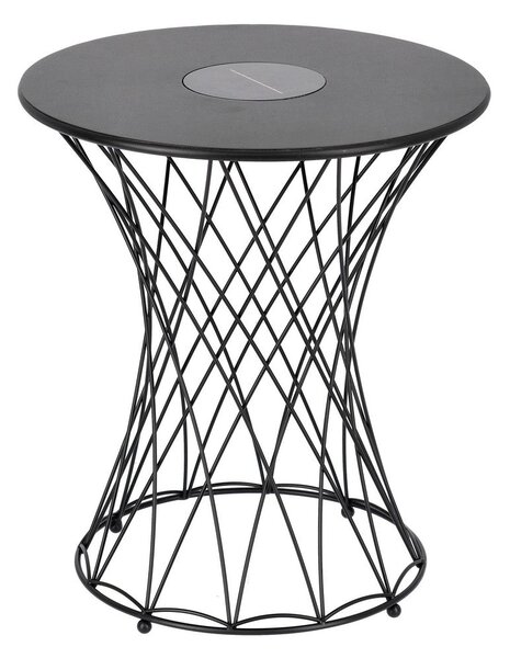 Tavolino da Salotto Ø40x45 cm in Acciaio Jevan Nero