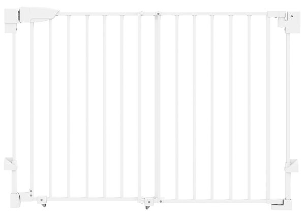 PawHut Cancelletto di Sicurezza per Cani, 74.5-111.5x74.5 cm, Scale, Chiusura Automatica, Apertura con Una Mano, Bianco | Aosom Italy