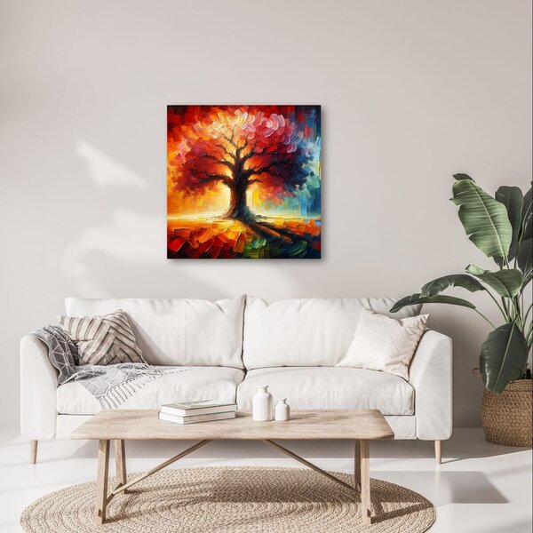 Quadro su tela – Albero della vita nella luce infuocata