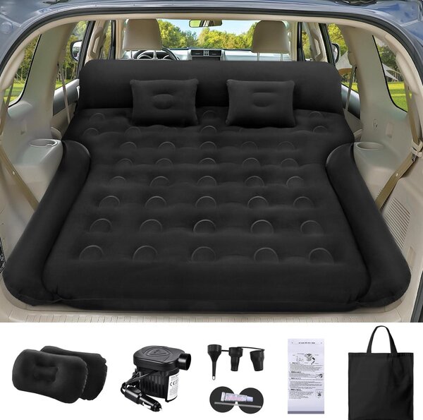 Materasso gonfiabile a forma di auto, dimensioni 200 x 125 cm, ideale per viaggi
