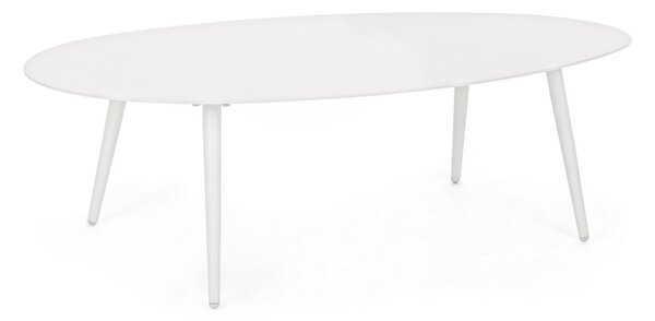 Tavolino da Salotto 120x75x36 cm in Alluminio Ridley Bianco