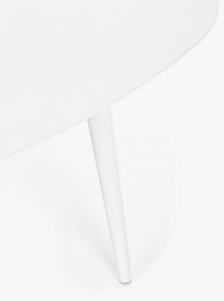 Tavolino da Salotto 120x75x36 cm in Alluminio Ridley Bianco
