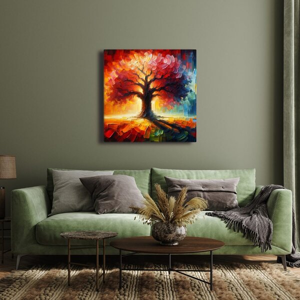 Quadro su tela – Albero della vita nella luce infuocata