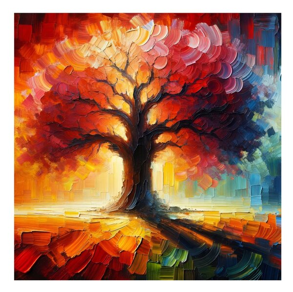 Quadro su tela – Albero della vita nella luce infuocata