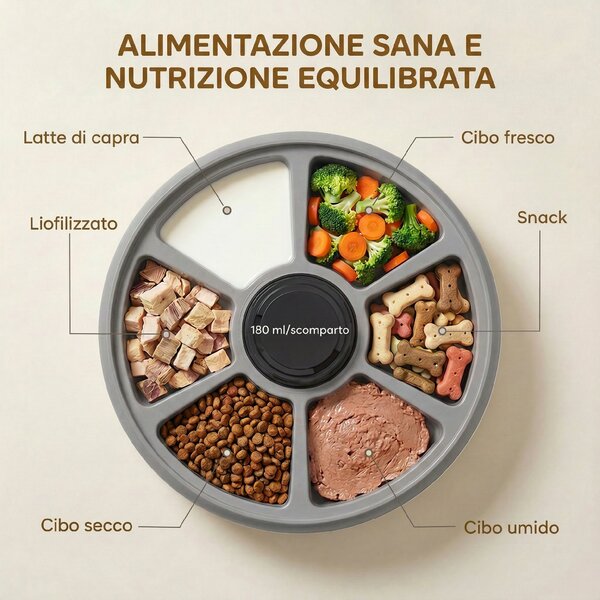 PawHut Distributore Automatico Cibo Gatti e Cani con Timer e Display LED, 1-6 Pasti al Giorno, per Cibo Secco e Umido | Aosom Italy