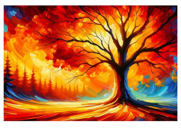 Quadro su tela – Albero della vita in fiamme