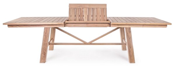 Tavolo Allungabile da Giardino 220/300x100x77.5 cm in Legno Teak Maryland Natural