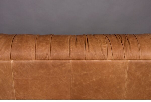 Divano marrone cognac con rivestimento in pelle 214 cm Douglas – Dutchbone