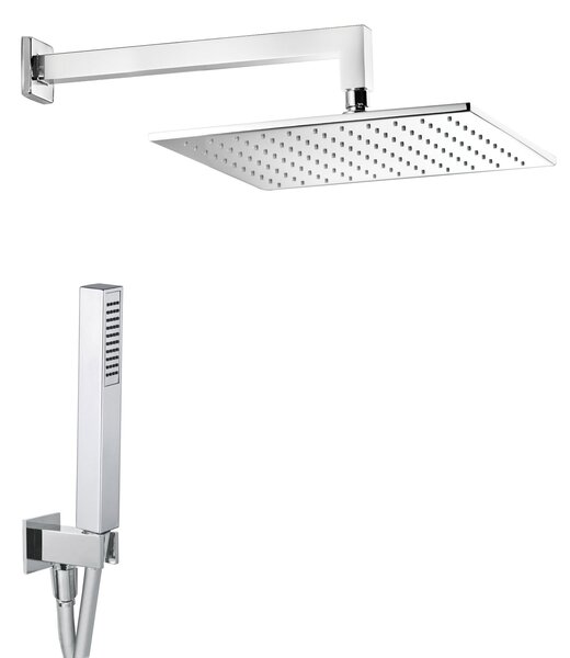 Kit Soffione Doccia Quadrato 25x25 cm in Ottone Estro Quadro 25