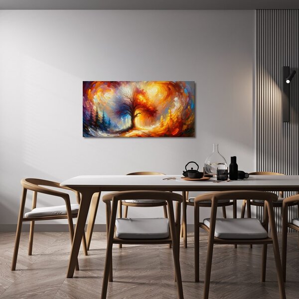 Quadro su tela – Albero della vita colorato nella tempesta