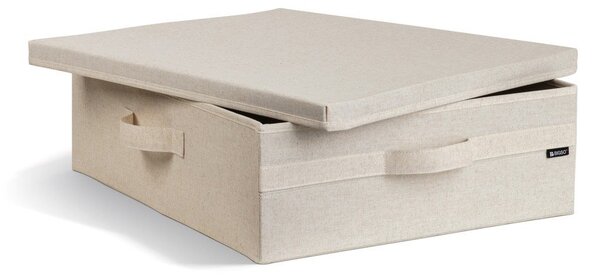 Scatola con coperchio beige in tessuto 46x56x16 cm Soft Storage Low – Bigso