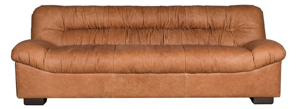 Divano marrone cognac con rivestimento in pelle 214 cm Douglas – Dutchbone