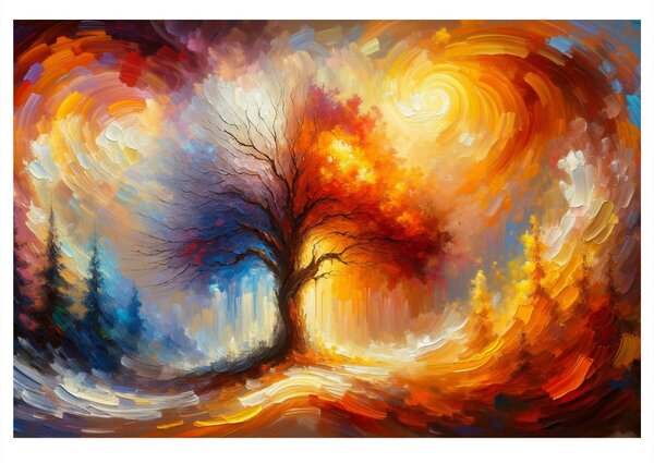 Quadro su tela – Albero della vita autunnale splendente