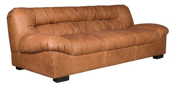 Divano marrone cognac con rivestimento in pelle 214 cm Douglas – Dutchbone