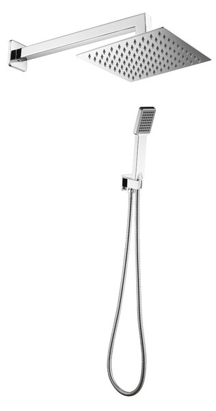 Kit Soffione Doccia Quadrato 20x20 xm in Acciaio Inox Spagna Q