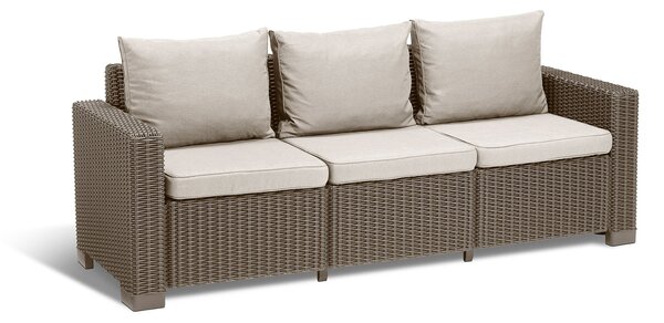 Divano 3 Posti da Giardino 198x68x71,5h cm Keter California Cappuccino