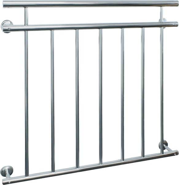 ECD Germania Balcone francese, 90x100 cm, con 7 barre di riempimento, lucido, ringhiera per balcone in acciaio inox