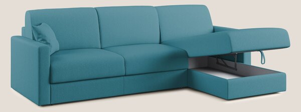 Chris Divano letto angolare 5 posti in tessuto impermeabile T13 azzurr