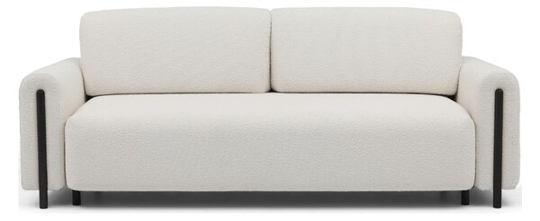 Divano avorio allungabile/con contenitore e rivestimento in bouclé 244 cm Arcadova – ELTAP